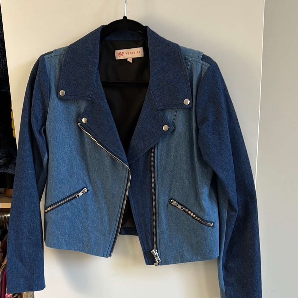 Women's Denim Biker Jacket